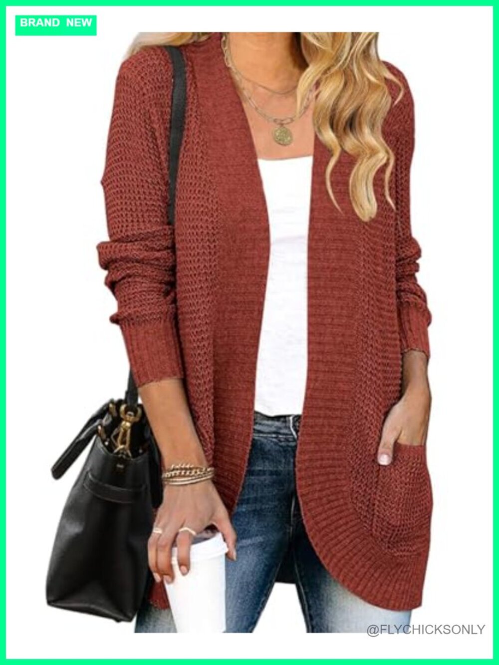 Womens Open Front Cardigan Sweater Loose Fit Long Sleeve Knit Cocoon